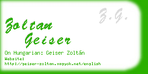 zoltan geiser business card